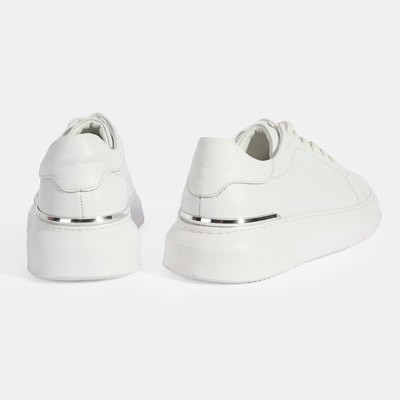 Erkek Beyaz Bağcıklı Deri Günlük Ayakkabı