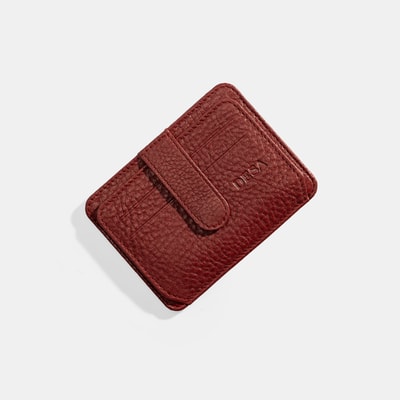 Erkek Bordo Deri Kartlık