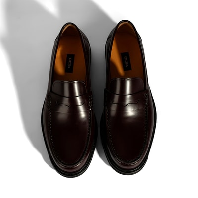 Erkek Bordo Deri Loafer