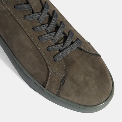 Erkek Gri Bağcıklı Nubuk Deri Günlük Ayakkabı