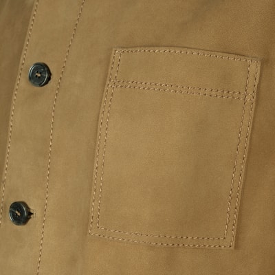 Erkek Hardal Gömlek Yaka Nubuk Ceket