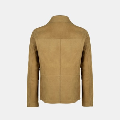 Erkek Hardal Gömlek Yaka Nubuk Ceket