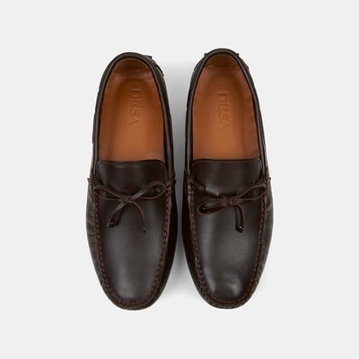 Erkek Kahve Bağcık Detaylı Deri Loafer