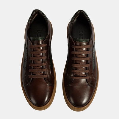 Erkek Kahve Bağcıklı Deri Günlük Ayakkabı