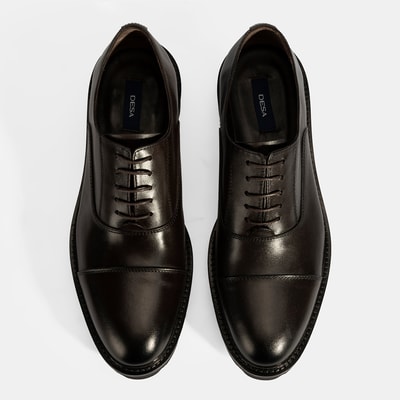 Erkek Kahve Bağcıklı Deri Klasik Ayakkabı