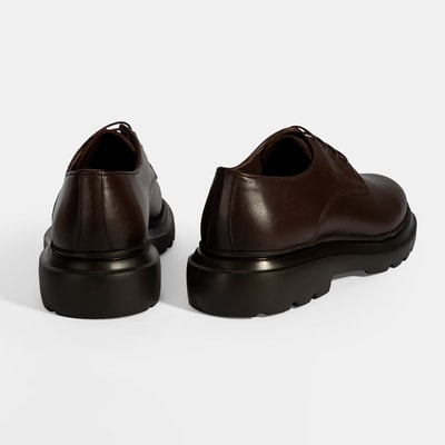 Erkek Kahve Bağcıklı Deri Klasik Ayakkabı