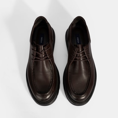 Erkek Kahve Bağcıklı Deri Klasik Ayakkabı