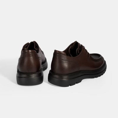 Erkek Kahve Bağcıklı Deri Klasik Ayakkabı