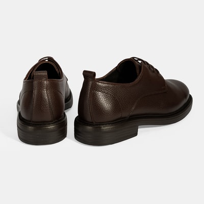 Erkek Kahve Bağcıklı Günlük Deri Ayakkabı