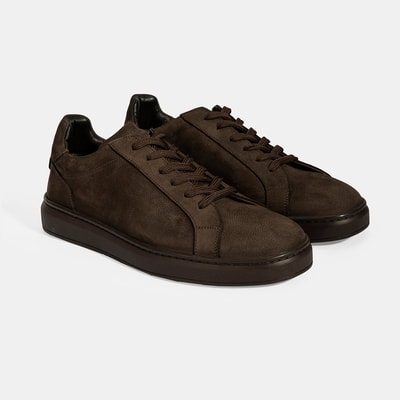 Erkek Kahve Bağcıklı Günlük Nubuk Deri Ayakkabı