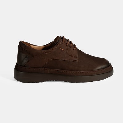 Erkek Kahve Bağcıklı Günlük Nubuk Deri Ayakkabı