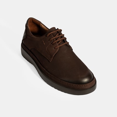 Erkek Kahve Bağcıklı Günlük Nubuk Deri Ayakkabı