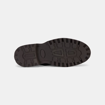 Erkek Kahve Bağcıklı Kalın Tabanlı Deri Postal Bot