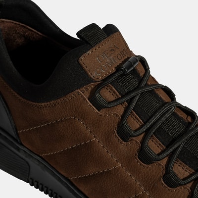 Erkek Kahve Bağcıklı Nubuk Deri Günlük Ayakkabı