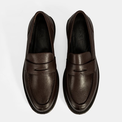 Erkek Kahve Deri Loafer