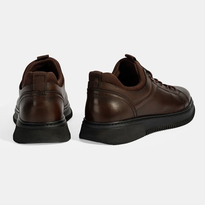 Erkek Kahve DesaComfort Bağcıklı Deri Günlük Ayakkabı