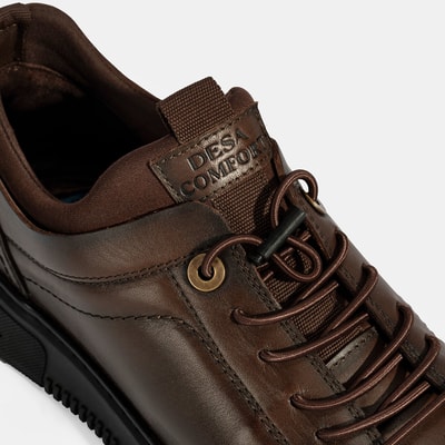 Erkek Kahve DesaComfort Bağcıklı Deri Günlük Ayakkabı