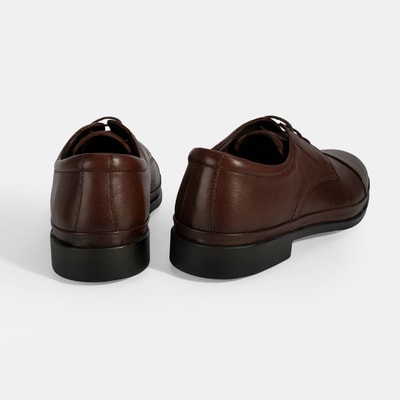 Erkek Kahve DesaComfort Bağcıklı Deri Ayakkabı