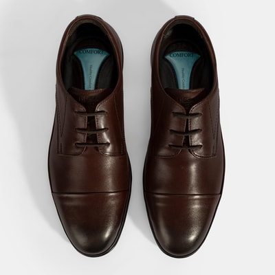 Erkek Kahve DesaComfort Bağcıklı Deri Ayakkabı