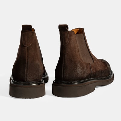 Erkek Kahve Lastikli Süet Bot