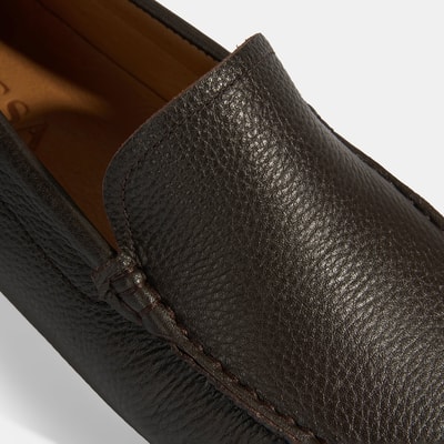 Erkek Kahve Slip-On Deri Loafer