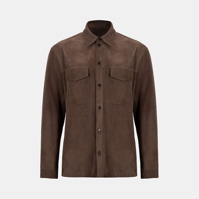 Erkek Kahve Süet Gömlek