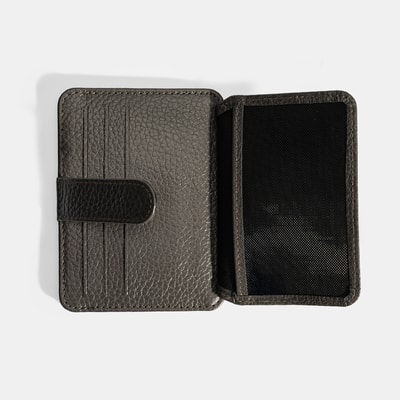 Erkek Koyu Gri Deri Kartlık