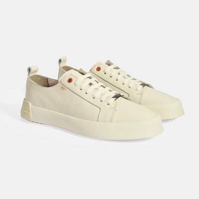 Erkek Krem Bağcıklı Deri Spor Ayakkabı