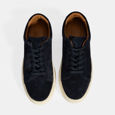 Erkek Lacivert Bağcıklı Süet Spor Ayakkabı