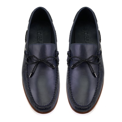 Erkek Lacivert Deri Loafer