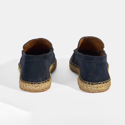 Erkek Lacivert Slip-On Süet Espadril 