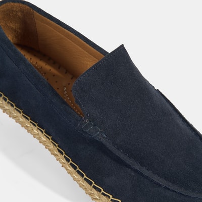 Erkek Lacivert Slip-On Süet Espadril 