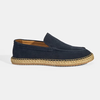 Erkek Lacivert Slip-On Süet Espadril 