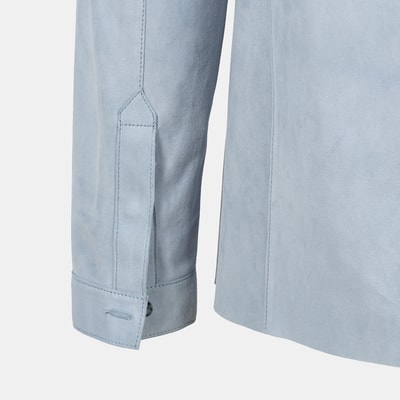 Erkek Mavi Süet Gömlek