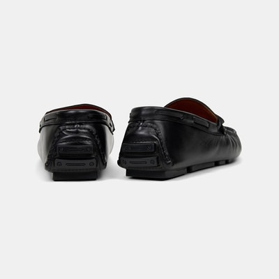 Erkek Siyah Bağcık Detaylı Deri Loafer