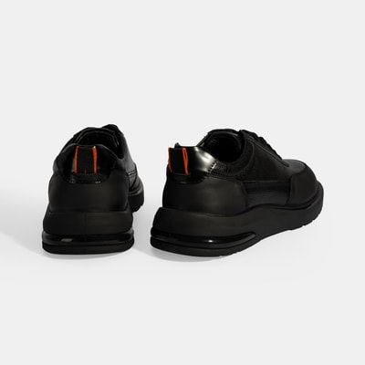 Erkek Siyah Bağcıklı Deri Günlük Ayakkabı