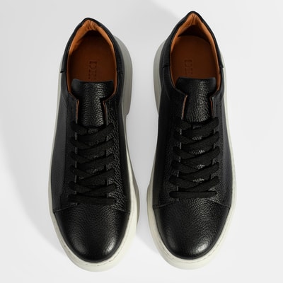 Erkek Siyah Bağcıklı Deri Günlük Ayakkabı