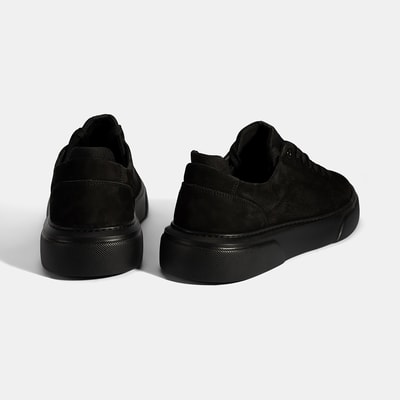 Erkek Siyah Bağcıklı Deri Günlük Ayakkabı