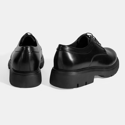 Erkek Siyah Bağcıklı Deri Klasik Ayakkabı