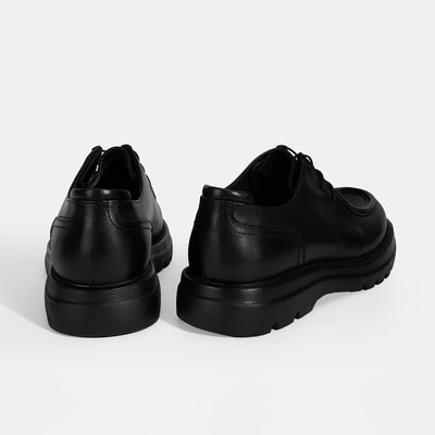 Erkek Siyah Bağcıklı Deri Klasik Ayakkabı