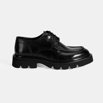 Erkek Siyah Bağcıklı Deri Klasik Ayakkabı