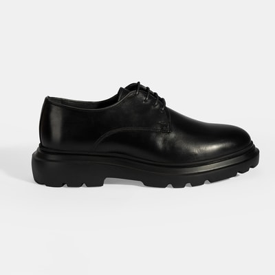 Erkek Siyah Bağcıklı Deri Klasik Ayakkabı