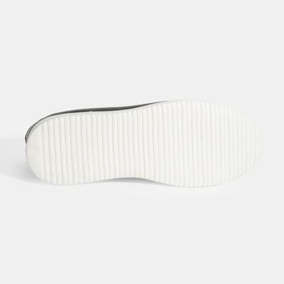 Erkek Siyah Bağcıklı Deri Sneaker