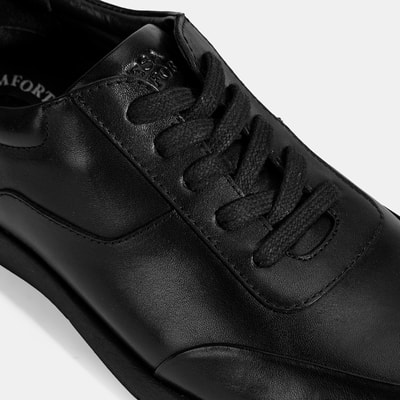 Erkek Siyah Bağcıklı Günlük Deri Ayakkabı