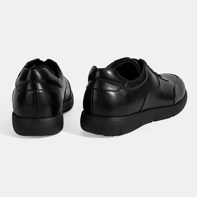 Erkek Siyah Bağcıklı Günlük Deri Ayakkabı