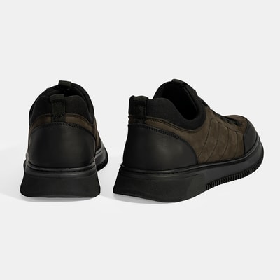 Erkek Siyah Bağcıklı Nubuk Deri Günlük Ayakkabı