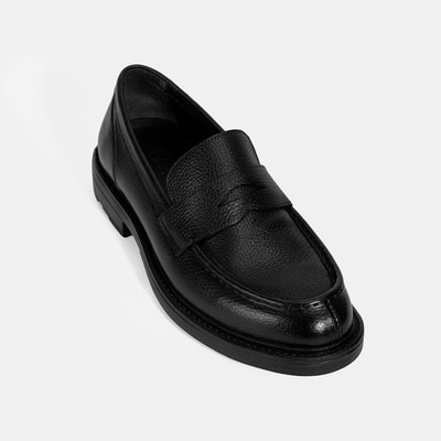 Erkek Siyah Deri Loafer