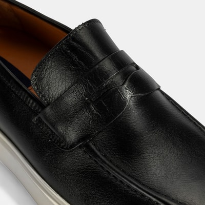 Erkek Siyah Deri Loafer