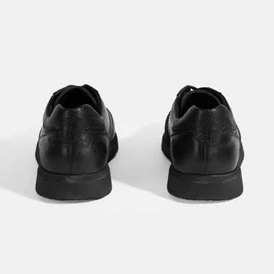 Erkek Siyah DesaComfort Bağcıklı Deri Günlük Ayakkabı