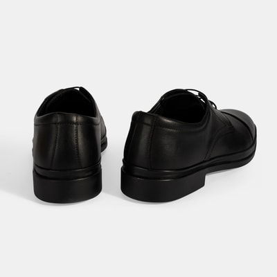 Erkek Siyah DesaComfort Bağcıklı Deri Ayakkabı